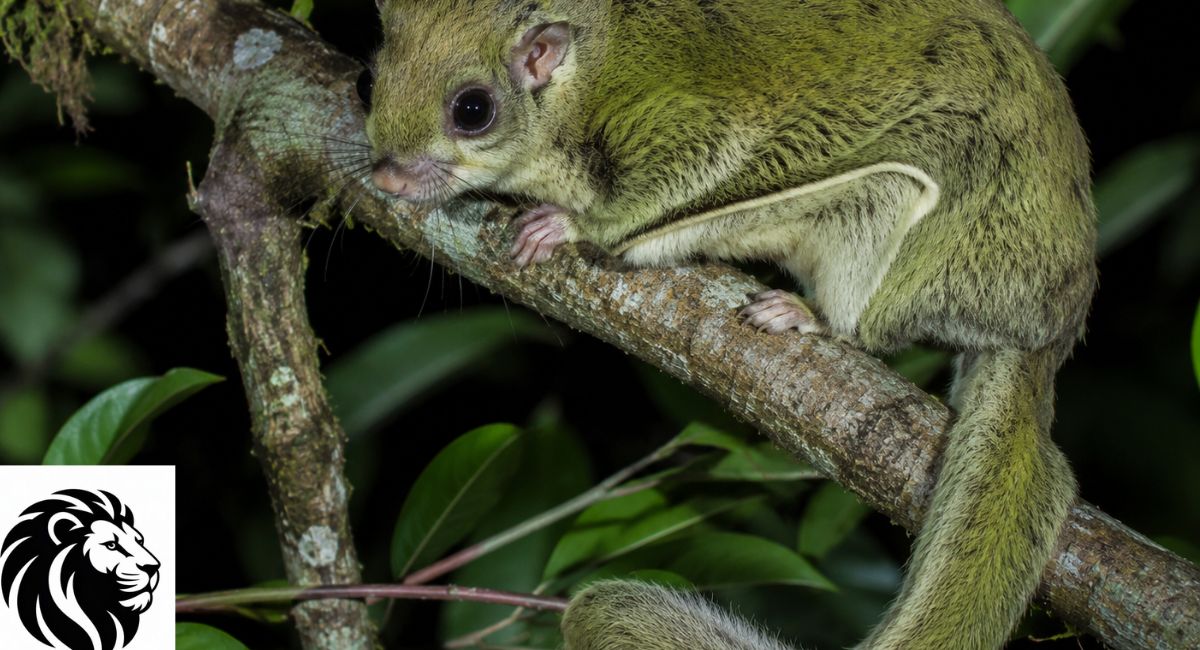 Green-Colored Woolly Flying Squirrel